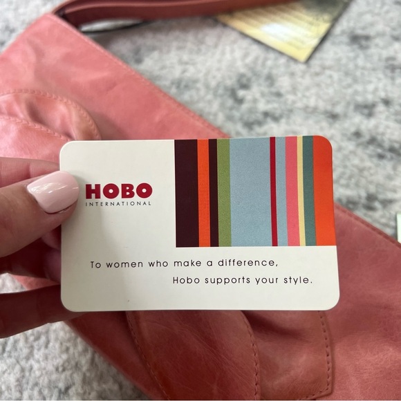 NWT Vintage Hobo International Pink Leather Wristlet Wallet Bow Detail - Picture 13 of 14